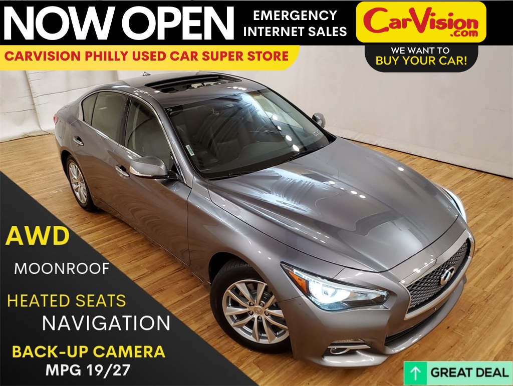 Pre-Owned 2015 INFINITI Q50 Premium NAVIGATION MOONROOF REAR CAMERA AWD